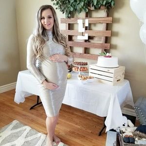 Metallic Maternity Dress